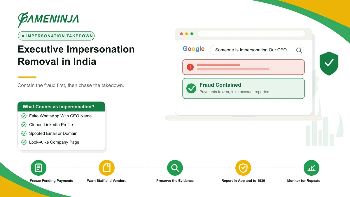 Executive Impersonation Removal in India: Takedown and Damage Control (2026)