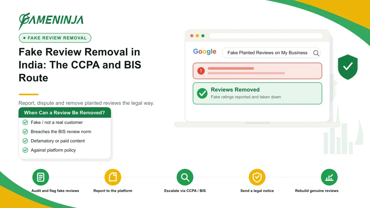 Fake Review Removal India Law: The CCPA and BIS Route to Remove Planted Reviews (2026)