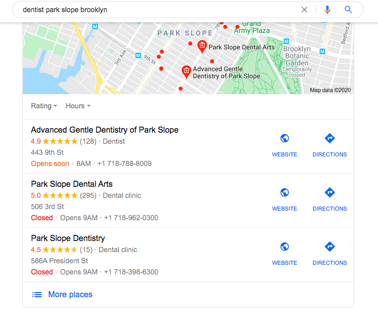 local search appearance Doctors local search appearance