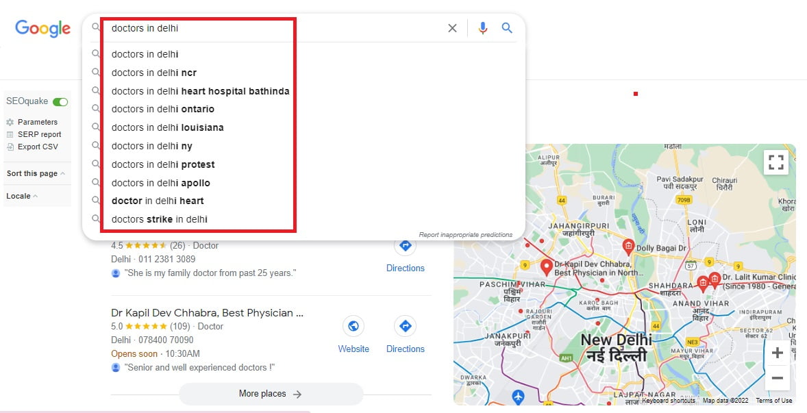 Local Keywords for Medical Practices