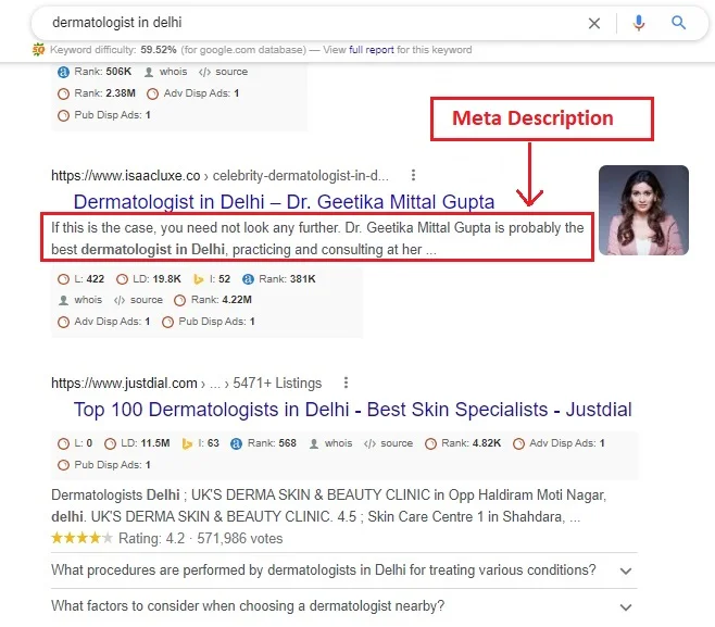 Meta descriptions Meta descriptions
