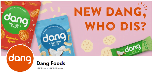Dang Foods advertisement with various Dang Foods products