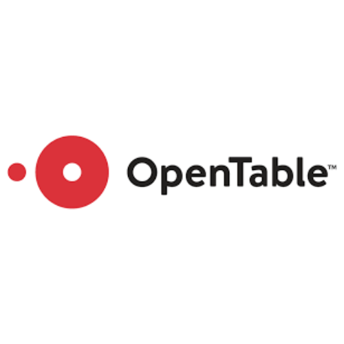OpenTable logo with red circles and black text